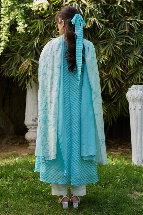 Joyful Paths Blue Kurta Set With Dupatta