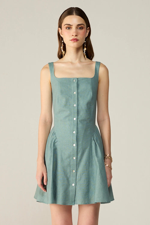 Teal Leya Mini Dress