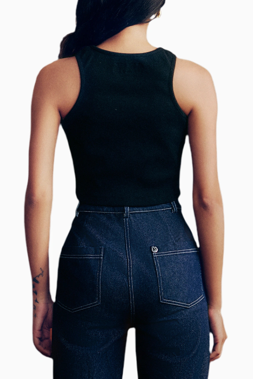 Black Rib Crop Top