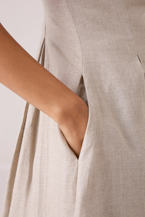 Suhjan Beige Linen Dress