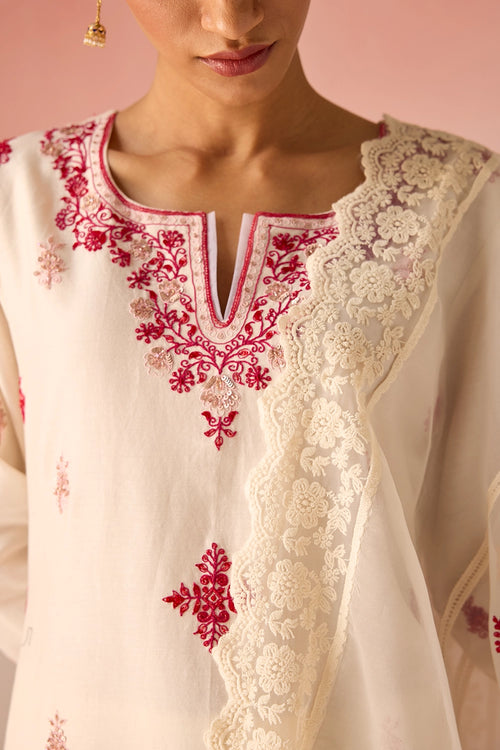 Ivory Glow Bahaara Long Kurta Set