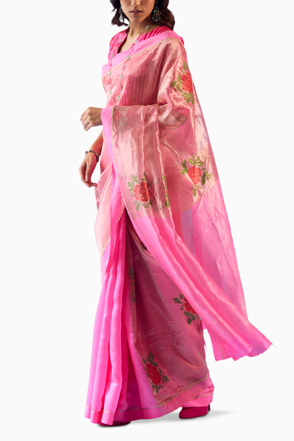 Vivacious Fuchsia Jamdani Saree