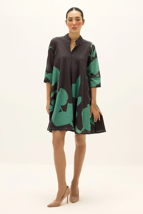 Brown Green Terrarium Dress