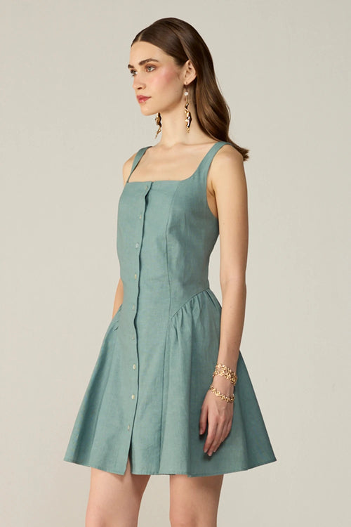 Teal Leya Mini Dress