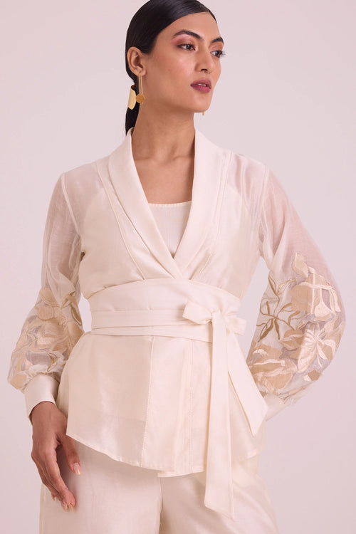 Reva Blazer Wrap Top And Pant Set