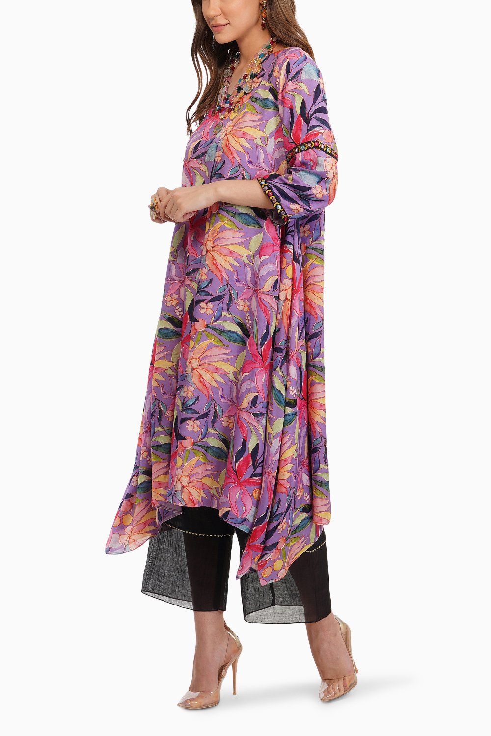 Tropical Flower Printed Tunic Set