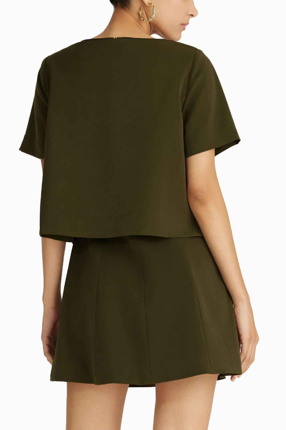 Military Green Stretch Suiting Jacket Top