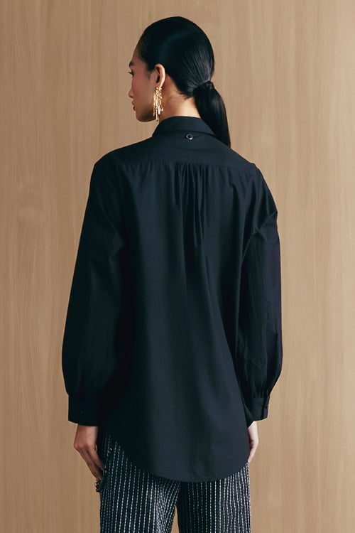 Black Handwork Embellished Shirt