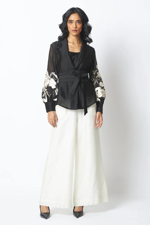 BW Reva Blazer Wrap Top and Wide-Leg Pant