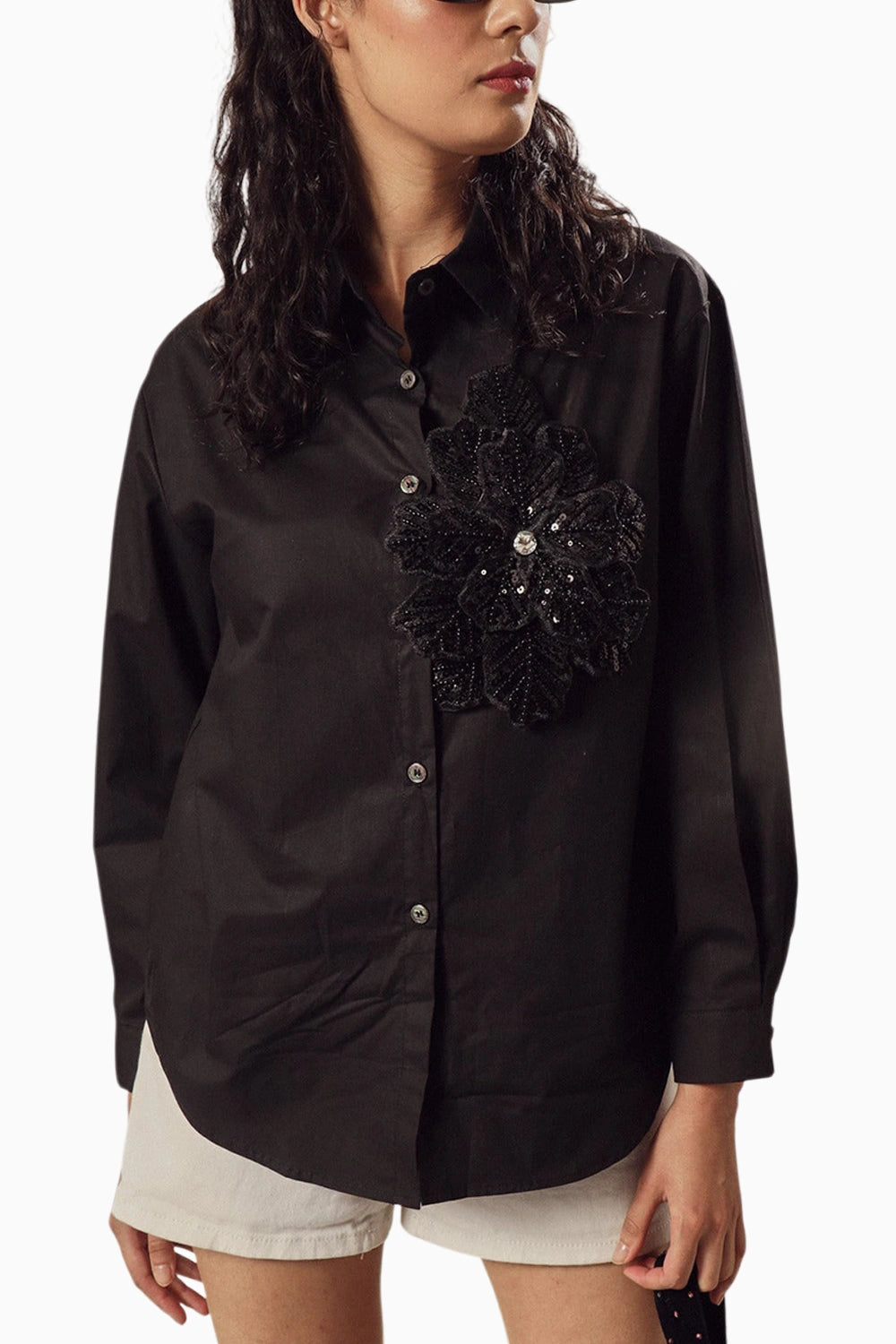 Fallon Black Embroidered Shirt