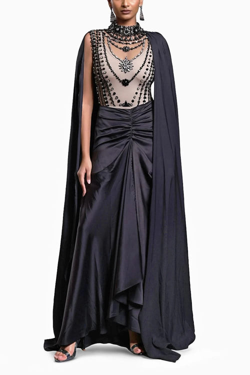 CF Black Necklace Gown