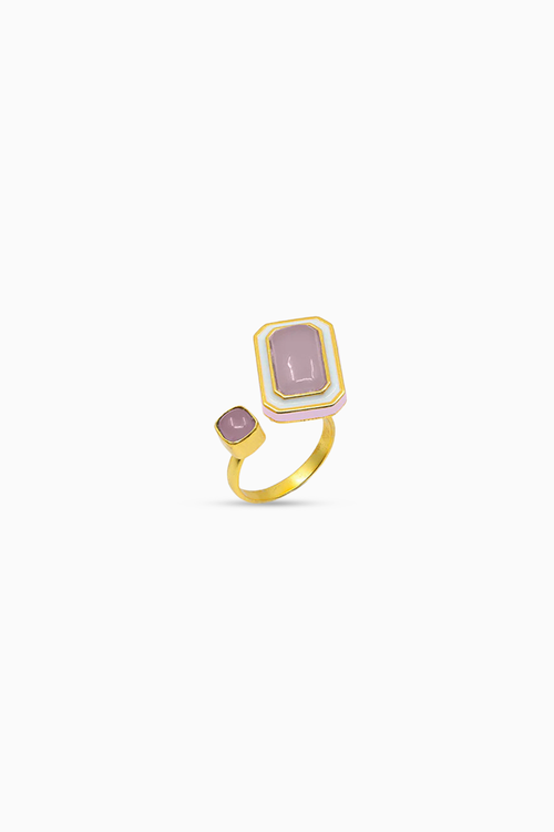 Cloudy Pink Float Adjustable Ring