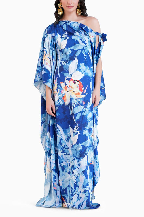 Printed Straight Kaftan With Knot Detail