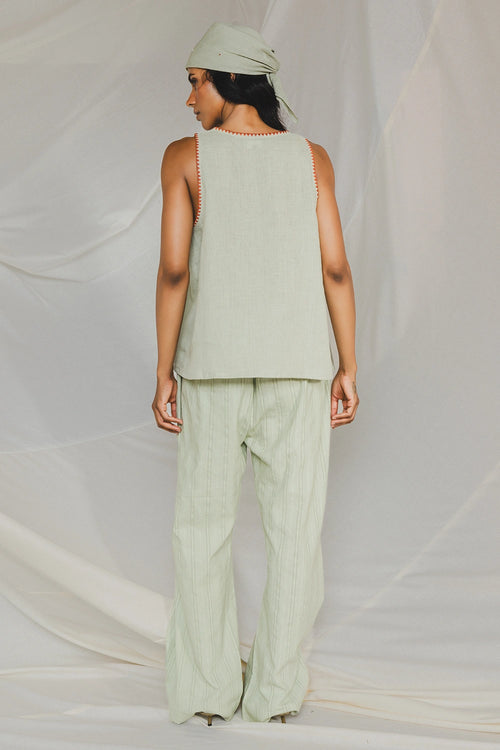 Pave Mint Green Elasticated Pants