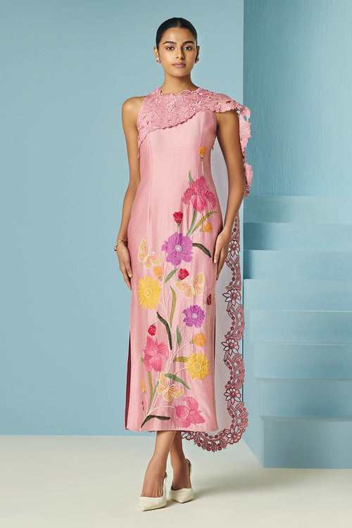 Blush Drape Detail  Dress