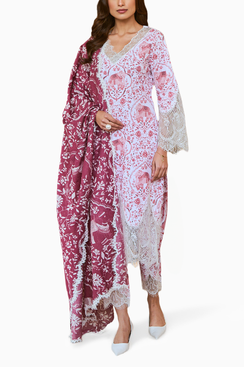 Raasa Burgundy Kurta Set