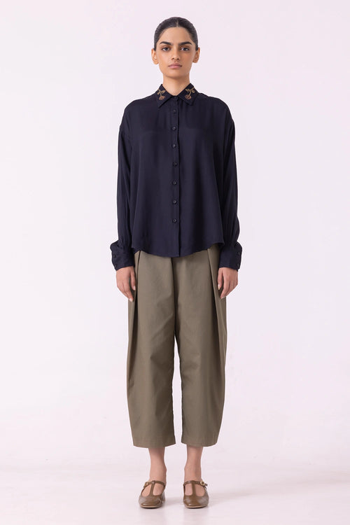 Norris Black Embroidered Shirt