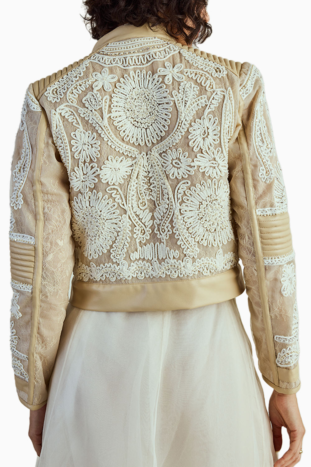 Nude Ivory Leatherite Jacket