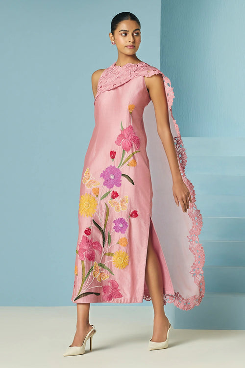 Blush Drape Detail  Dress