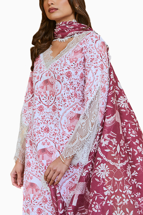 Raasa Burgundy Kurta Set