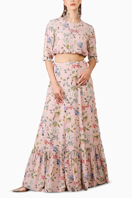 Rose Pink Nargis Pink Embroidered Set