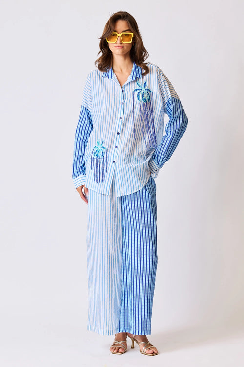 Azure Horizon Embroidered Shirt