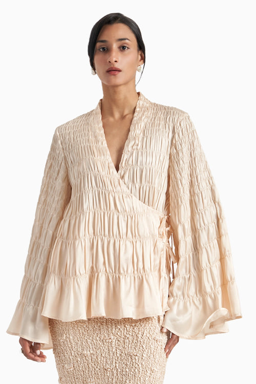 Alabaster Kedia Smocked Top