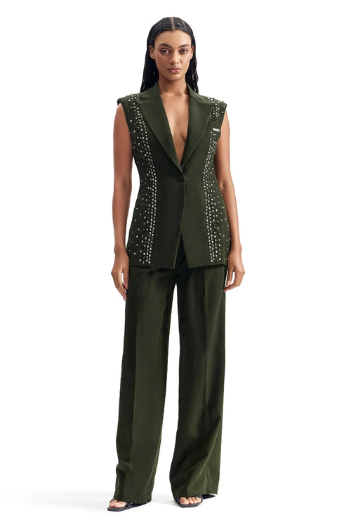 Stud-Armour Sleeveless Suit