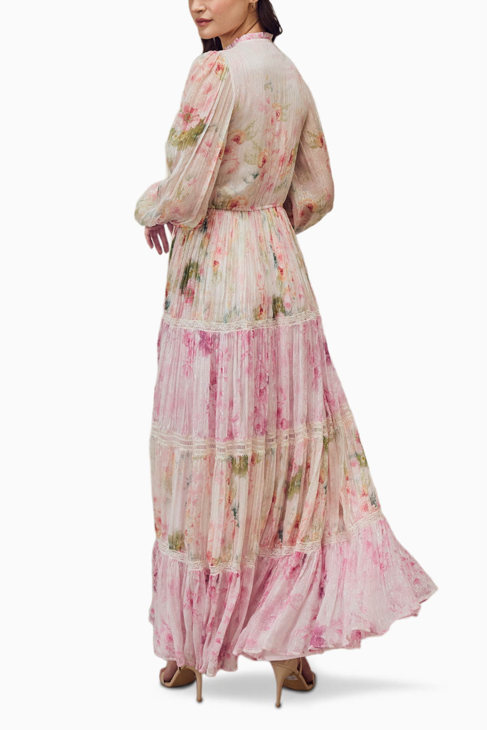 Multicolor Placement Print Long Dress