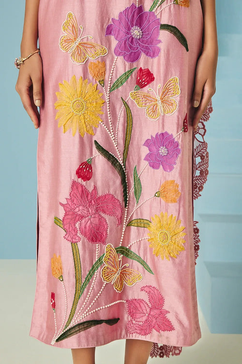 Blush Drape Detail  Dress