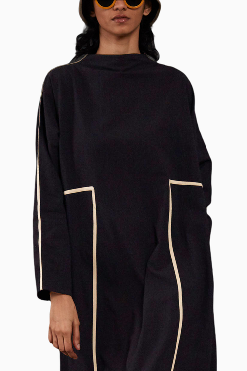 Black Piping Dress
