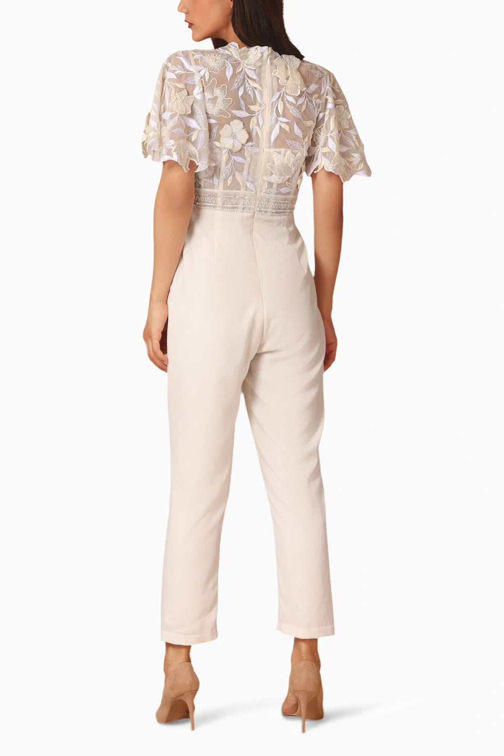 Bell Sleeves Embroidered Jumpsuit