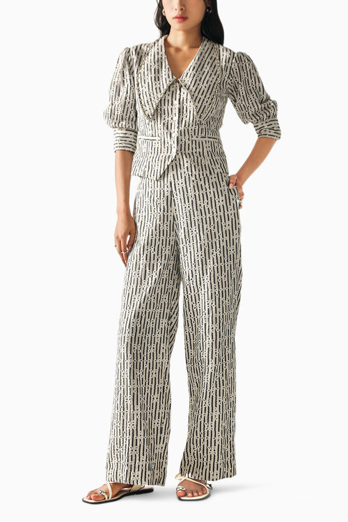 Amie Cream Schiffli Co-ord Set