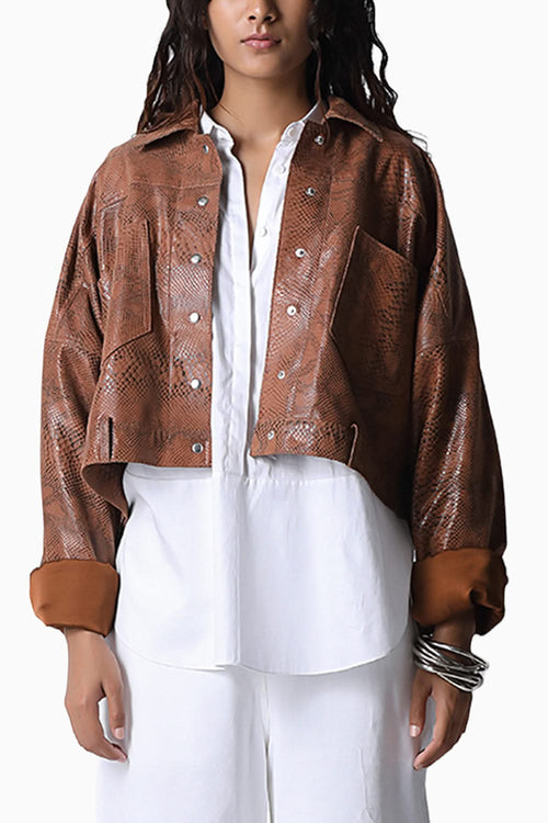 Cropped Leather Jacket