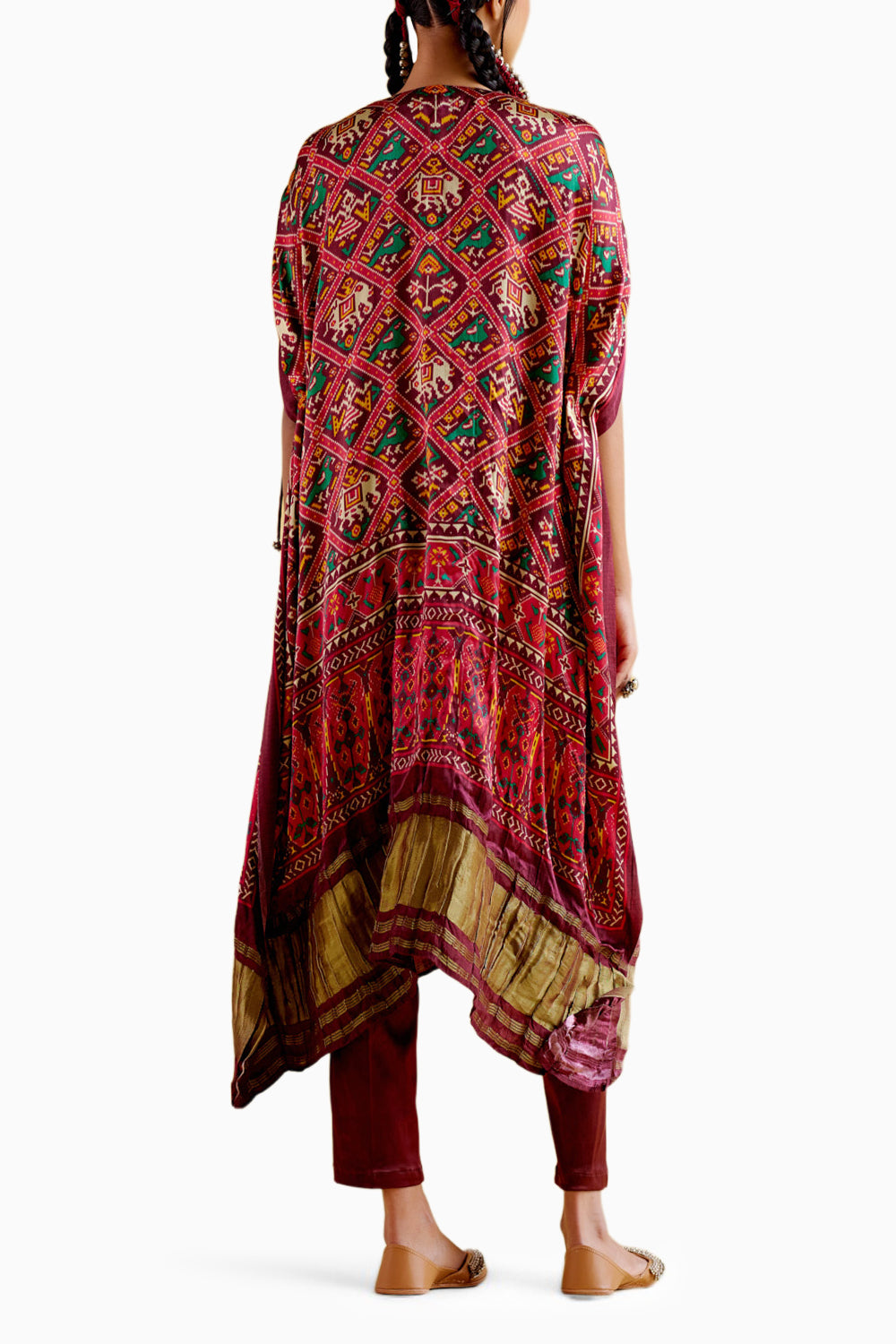 Tychon Maroon Digital Printed Kaftan