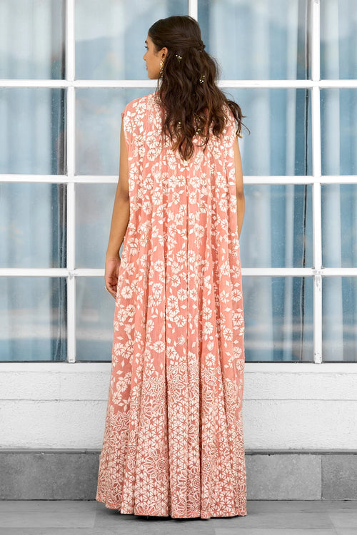 Petal Dust Hand Embellished Cape Dhoti Blouse Set