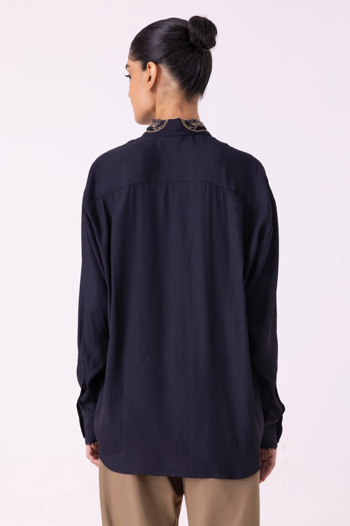Norris Black Embroidered Shirt