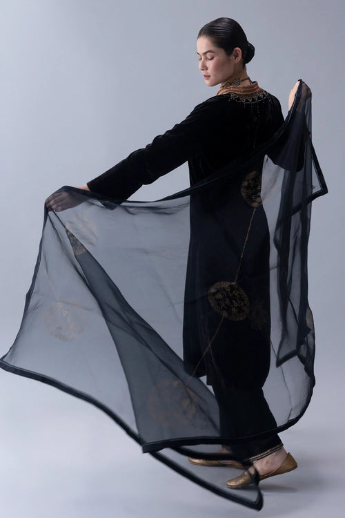 Black Kunzang Dupatta