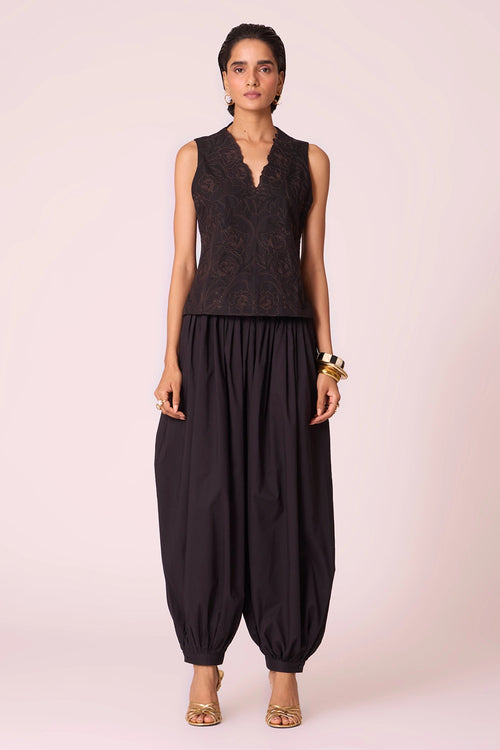 Katya Black Pleated Pants