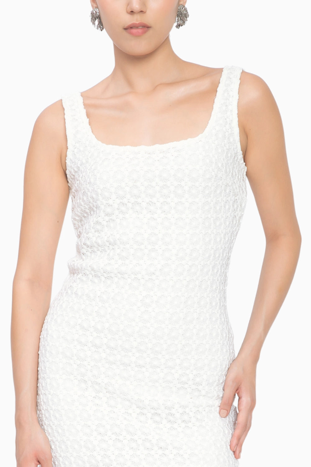 White Picante Dress