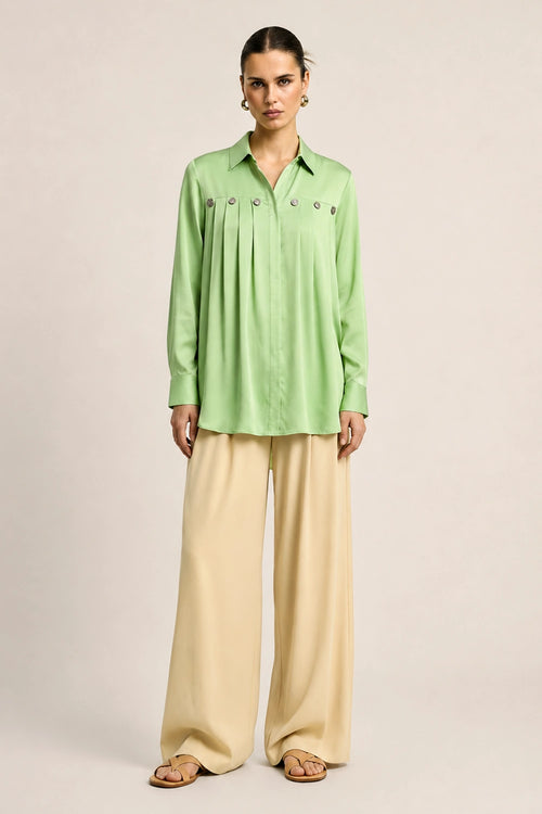 Ash Green Gather Shirt