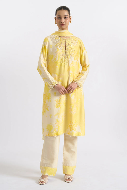 Sunkissed Pearl-Embellished Kurta Set