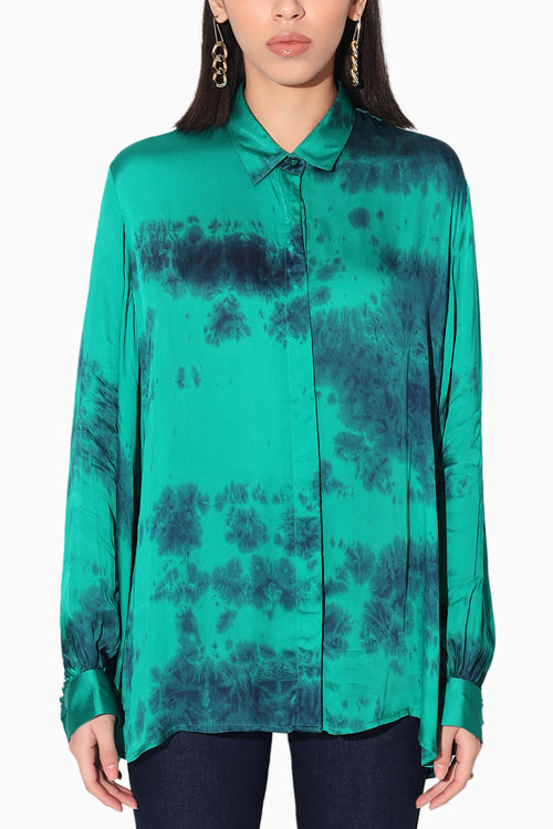 Green Orelia Balloon Sleeve Shirt