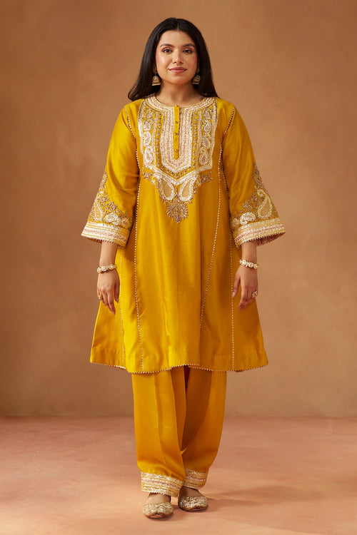 Zimal Mustard Chauga with Salwar
