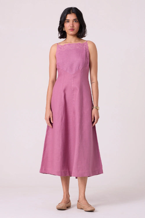 Nimal Lilac Embroidered Dress