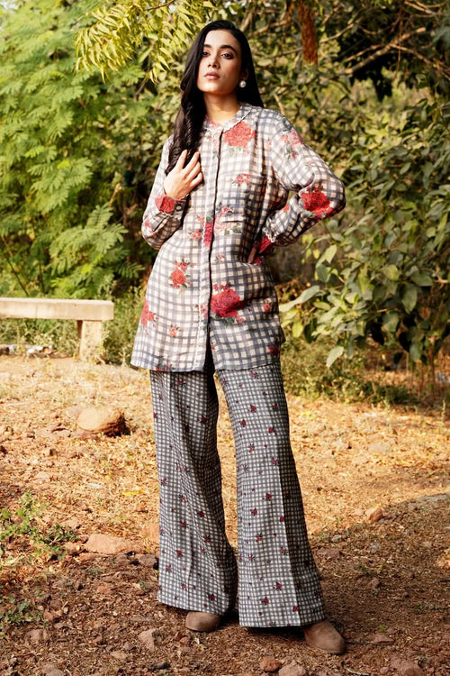 Plaid Blossom Co ord set