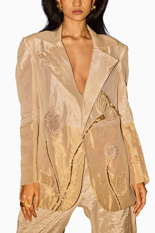 Half Gold and Silver Blazer Set