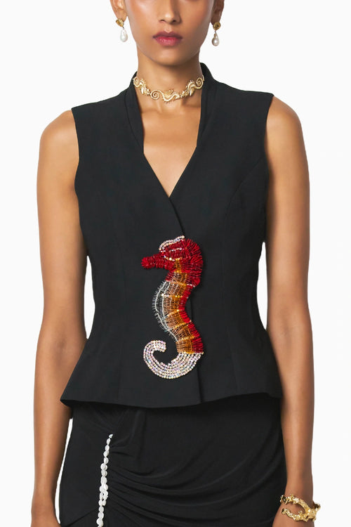 Ocean Black With Red Blazer