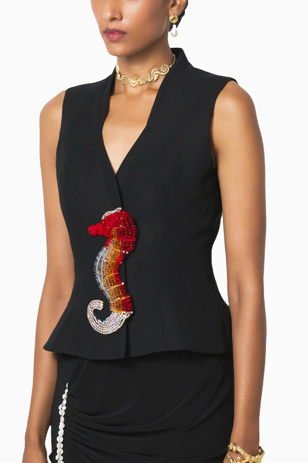 Ocean Black With Red Blazer