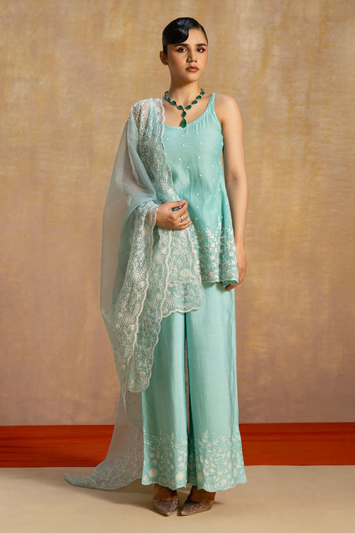 Dilruba Blue Sharara Set